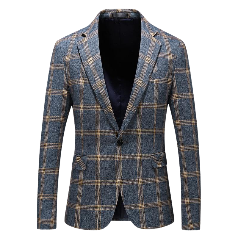 Check pattern tailored blazer