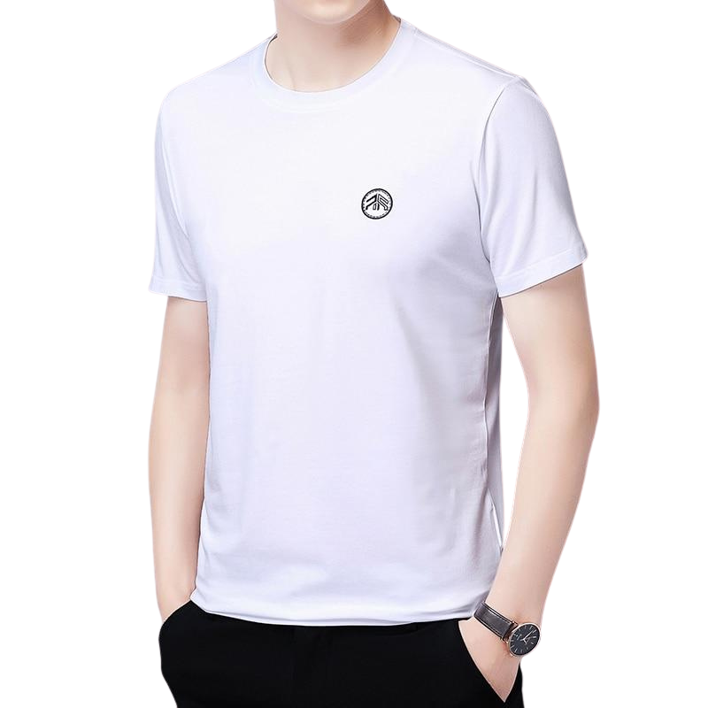 Round-neck cotton T-shirt