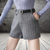 Mirabelle-striped wool-blend shorts