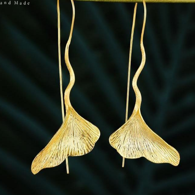 Creative handmade Designer Handmade Leaf Drop Earrings.