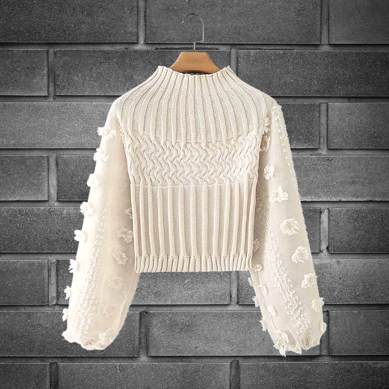 Linda-sheer-sleeve knitted jumper