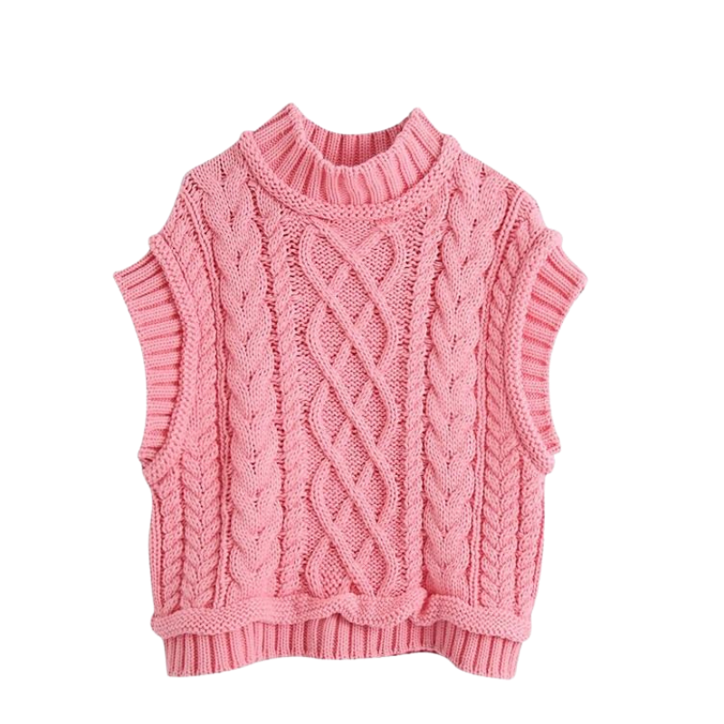 Carolina-cable-knit vest top
