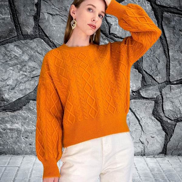 Oversized cropped knitted clearance jumper