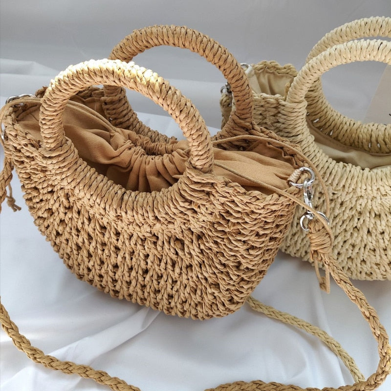 Handmade hot sale straw bags