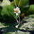 Loto-silver Lotus Whispers Flower Creative Handmade Pendant without Necklace.