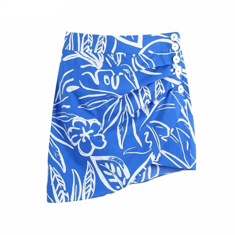 Carla-floral-print mini skirt