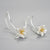 Unusual Long Elegant Freesia Flower Dangle Earrings.