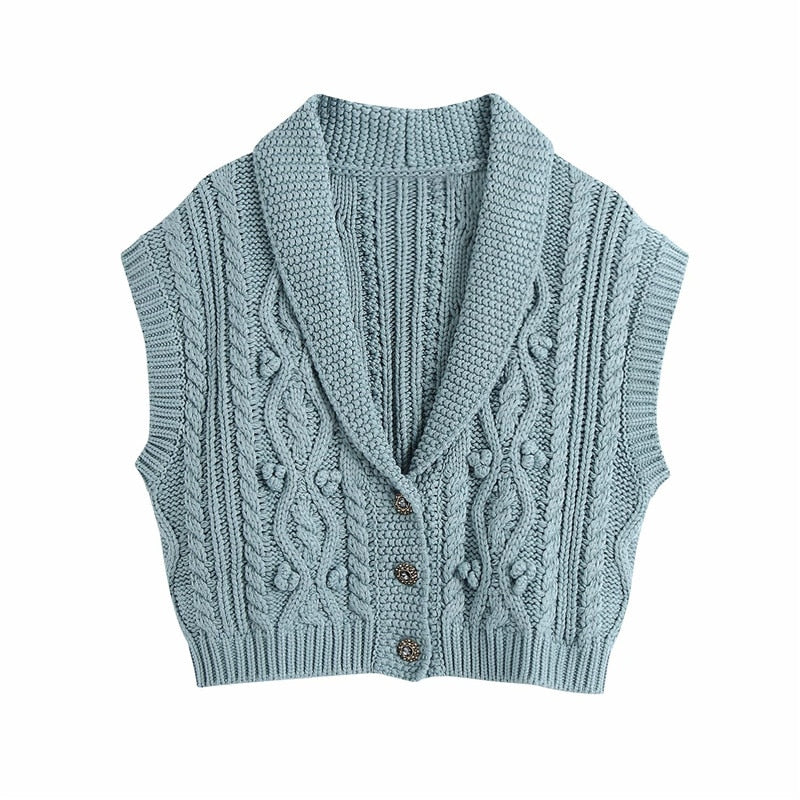 Pamina-cable-knit cropped cardigan